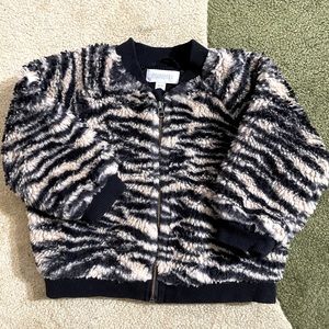 Gymboree Tiger Faux Fur Jacket in Oatmeal